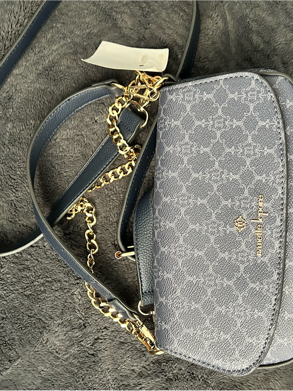 Nanette lepore Navy Crossbody Bag with Gold Chain